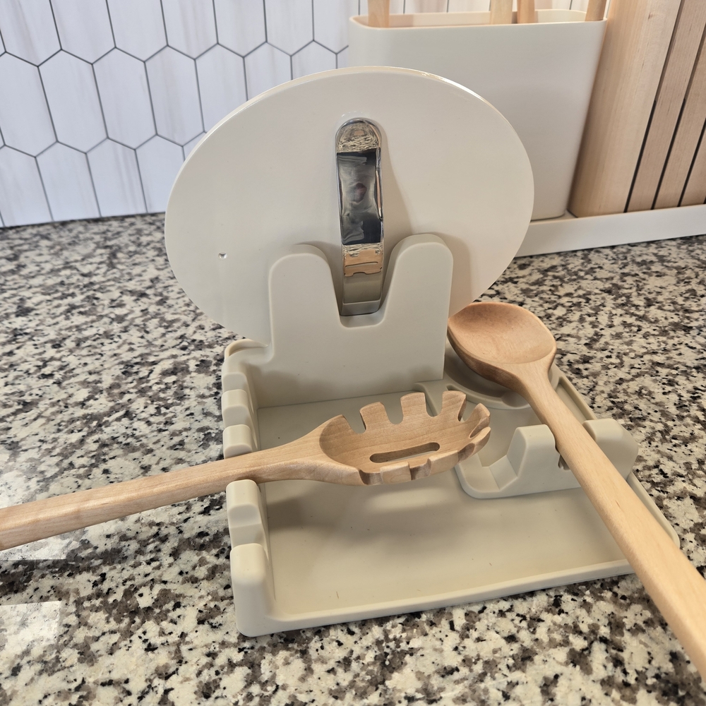 NWOT Beige Utensi And Lid Holder